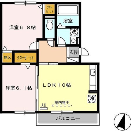 グリュックⅢ　B棟の物件間取画像